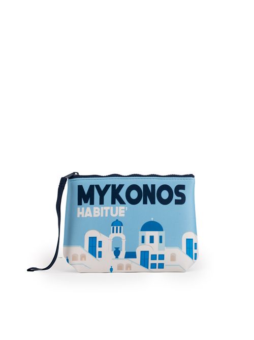 Pochette Aline Mikonos in neoprene Mc2 Saint Barth | ALINE ACC. NEOPRENE04167H MYKONOS POSTCARD N 31
